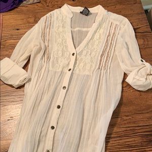 Ivory button up blouse